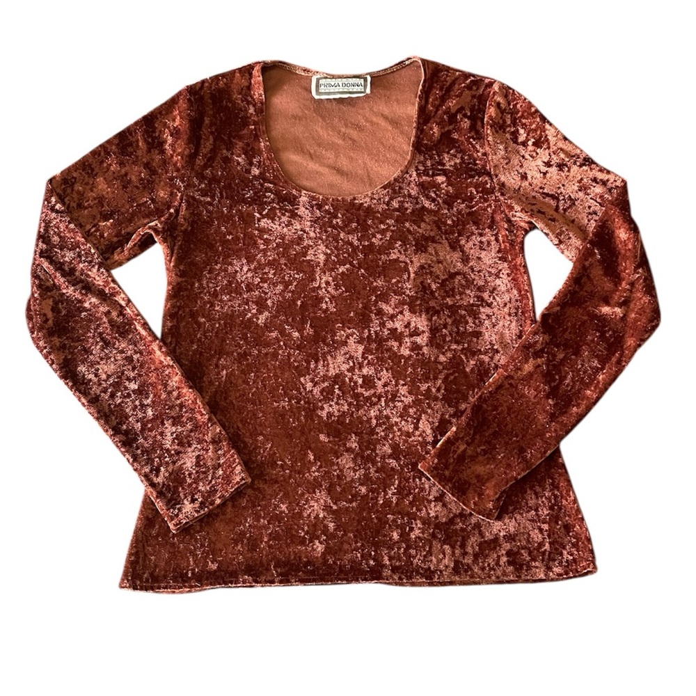 Stevie Nicks style Authentic vintage 90s Prima Donna crushed velvet long sleeve